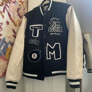 Black and Cream Varsity Jacket